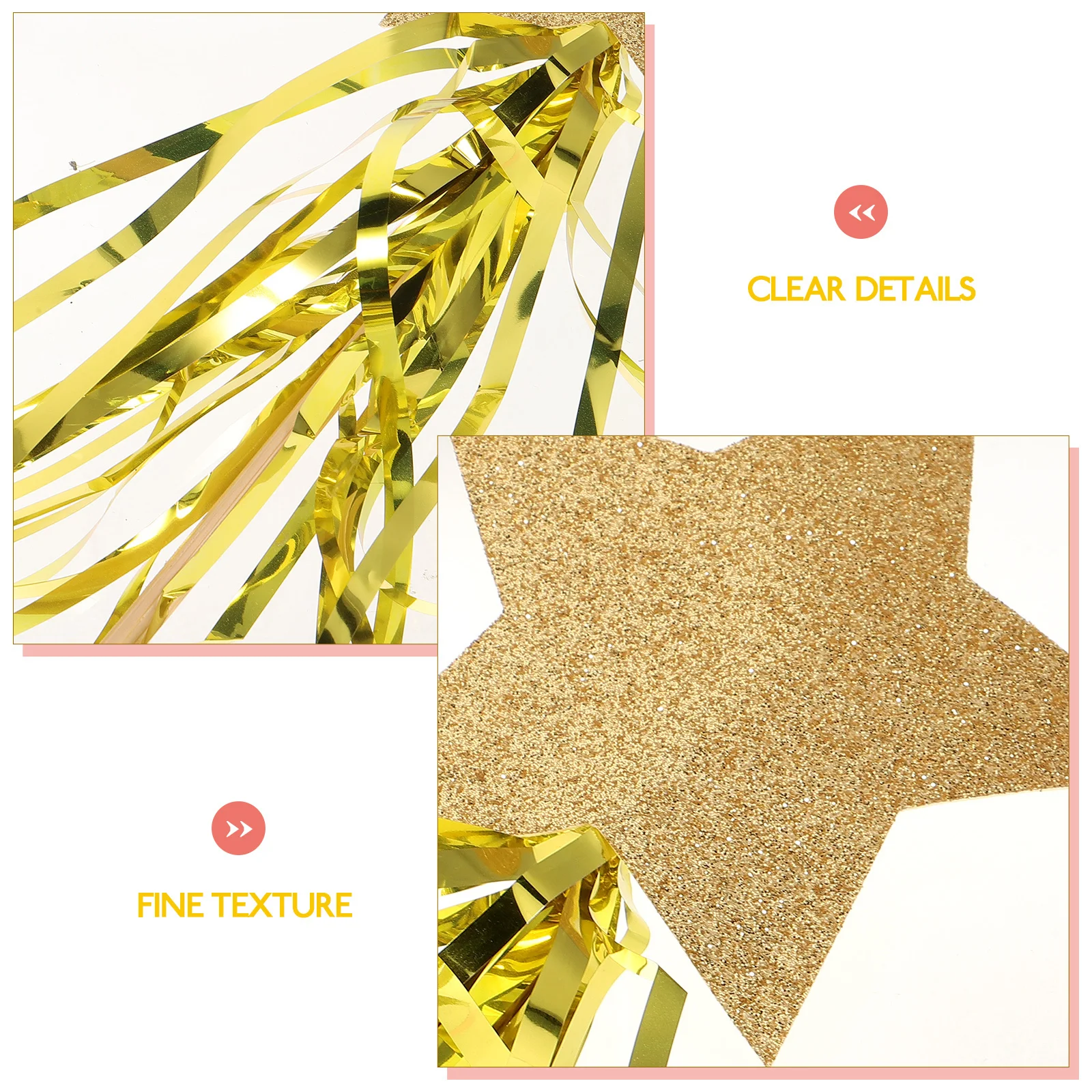 

10pcs Star Design Fairy Wand Ribbon Glitter Party Favor Kids Girls Cosplay Accessory Stage Performance Decor Novelty Gift