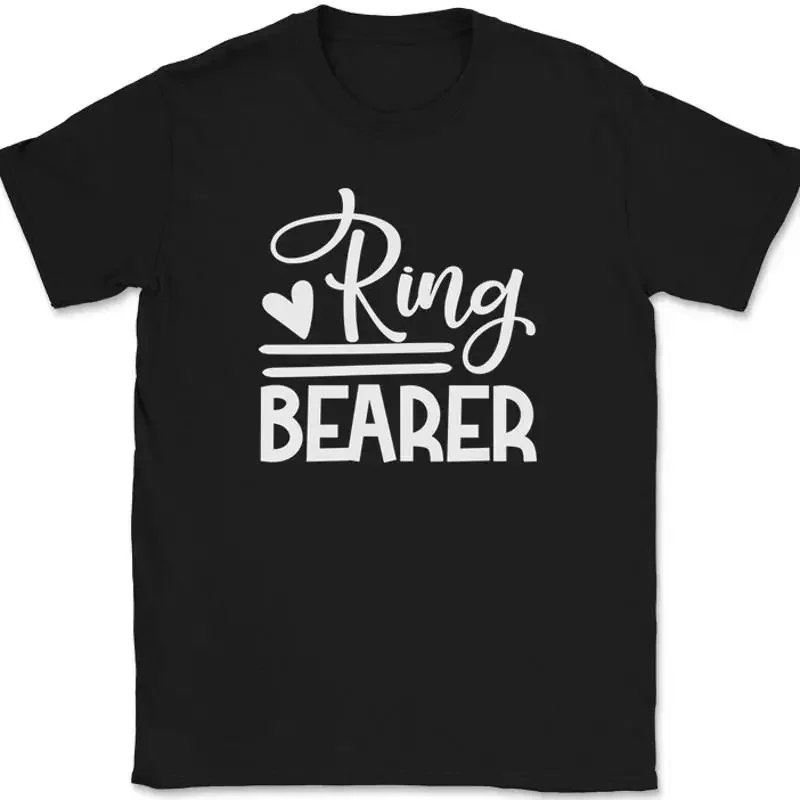 Ring Bearer T-Shirt Wedding Party Bride Groom Event Group Gift Text Tee