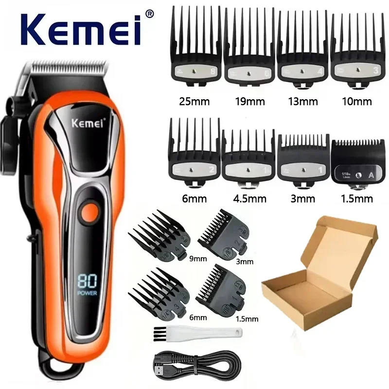 Kemei PG1990A Rechargeable Hair Clipper or Limit Combs Professional Cordless Men Hair Trimmer Men's Hair Cutting Machine Barber image 3