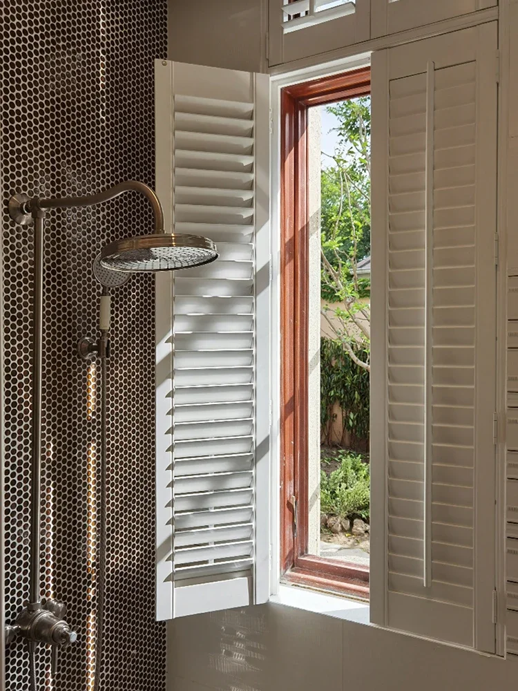 Waterproof and mildew-proof PVC polymer dimmable shutters for bathroom shower room