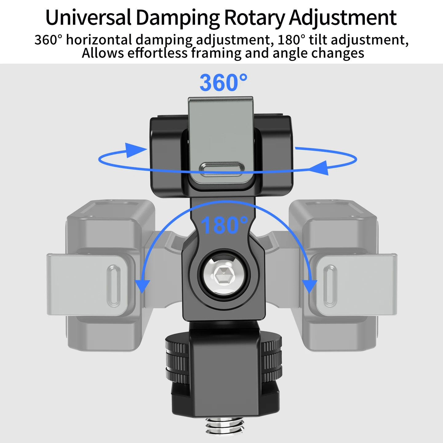 Magnetische Schnellverschluss-Halterung 360° ° 180-Grad-Drehung ° Neigbarer Aluminium-Schnecken-Gimbal mit 1/4 ARRI-Schraube für DJI Action 6 Osmo Nano Kamerakäfig – Detail 7