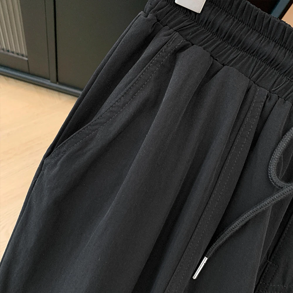 Pantalon taille haute décontracté à neuf points pour femme, pantalon audicorset élastique, pantalon Haren pieds, grande taille, nouveau modèle, printemps et automne 2024