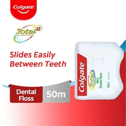 Colgate Dental Floss Mint 50M Waxed Total Tartar Flosser Remove Plaque Between Teeth Plackers Tape Interdental Cleaning Tools