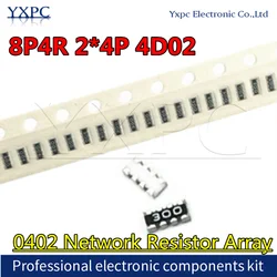 100pcs 0402*4 8P4R 2*4P SMD Network Resistor Array 0R ~1M 1 10 47 68 100 220 330 470 1K 2.2K 4.7K 10K 22K 47K 100K 220K 470K ohm