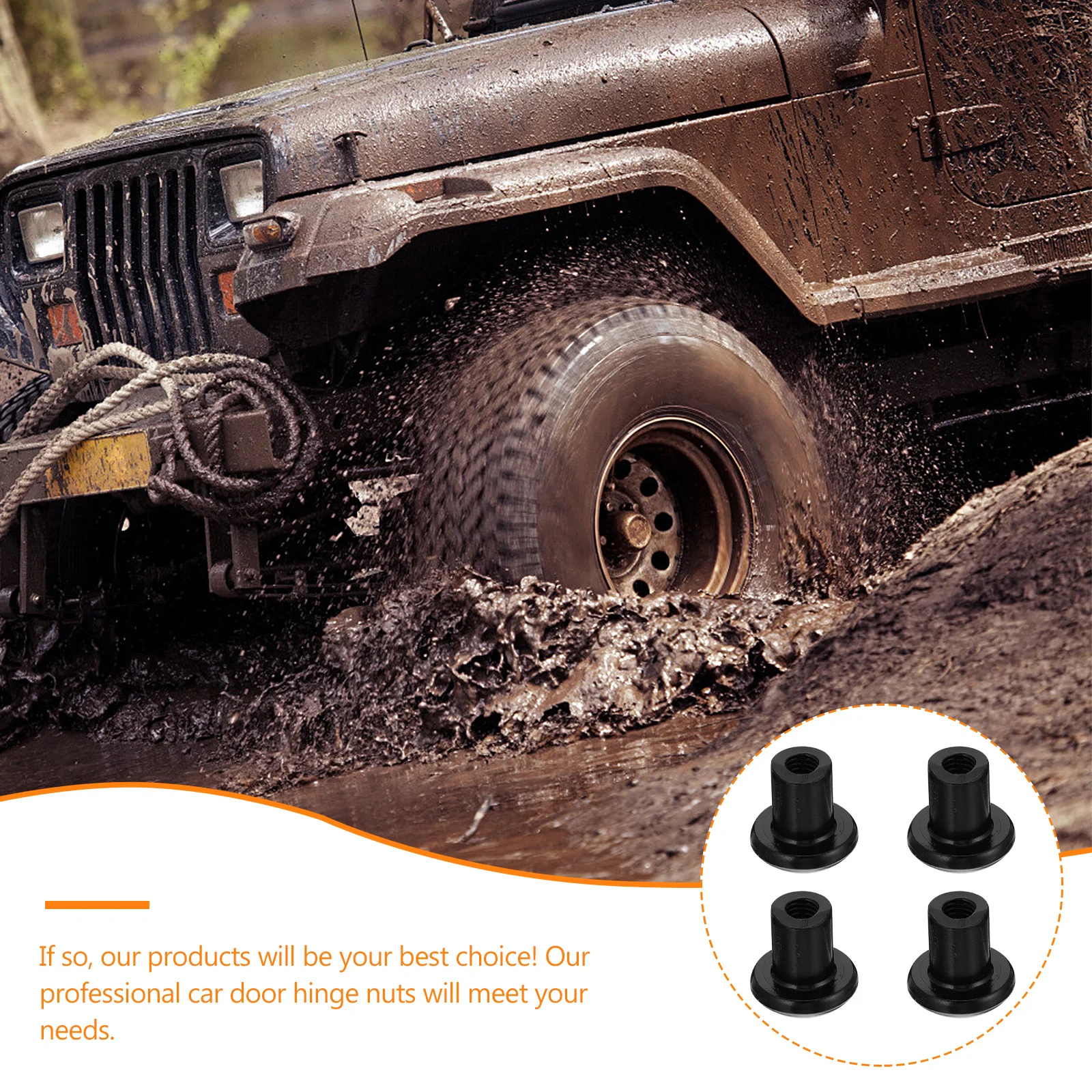 

4pcs Car Door Hinge Nuts Heavy Duty Iron Anti Rust Vehicle Hardware Practical Long Lasting Easy Installation Matching Door