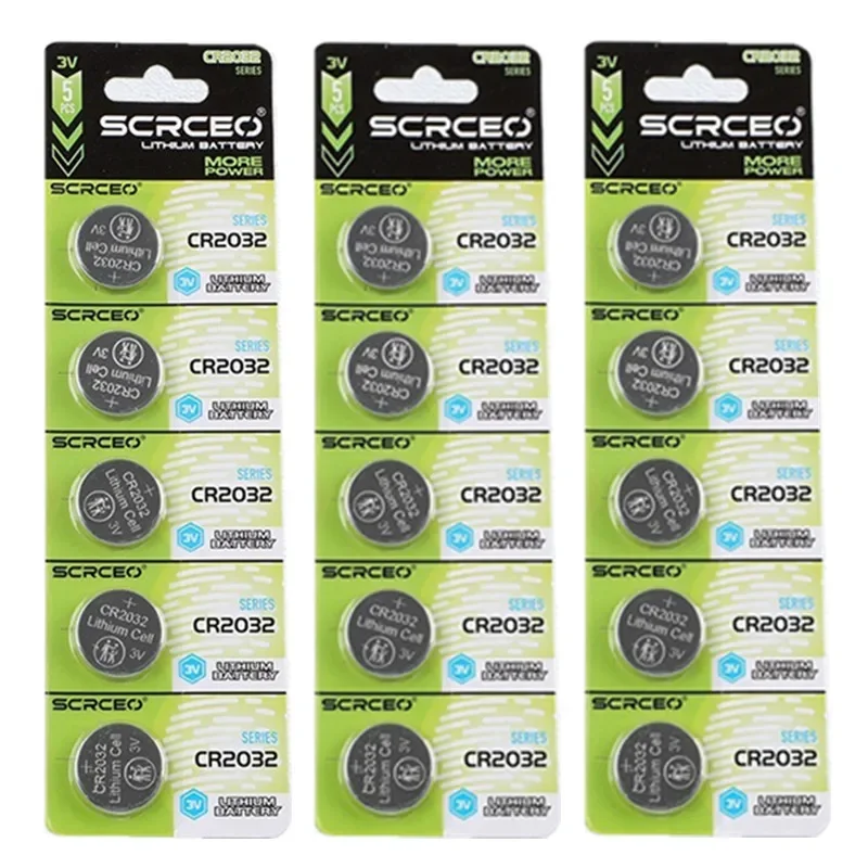 5-50PCS CR2032 Lithium Button CR 2032 Battery High-Capacity Compatible with Air Tag Key Calculators Coin Counters Watches Etc