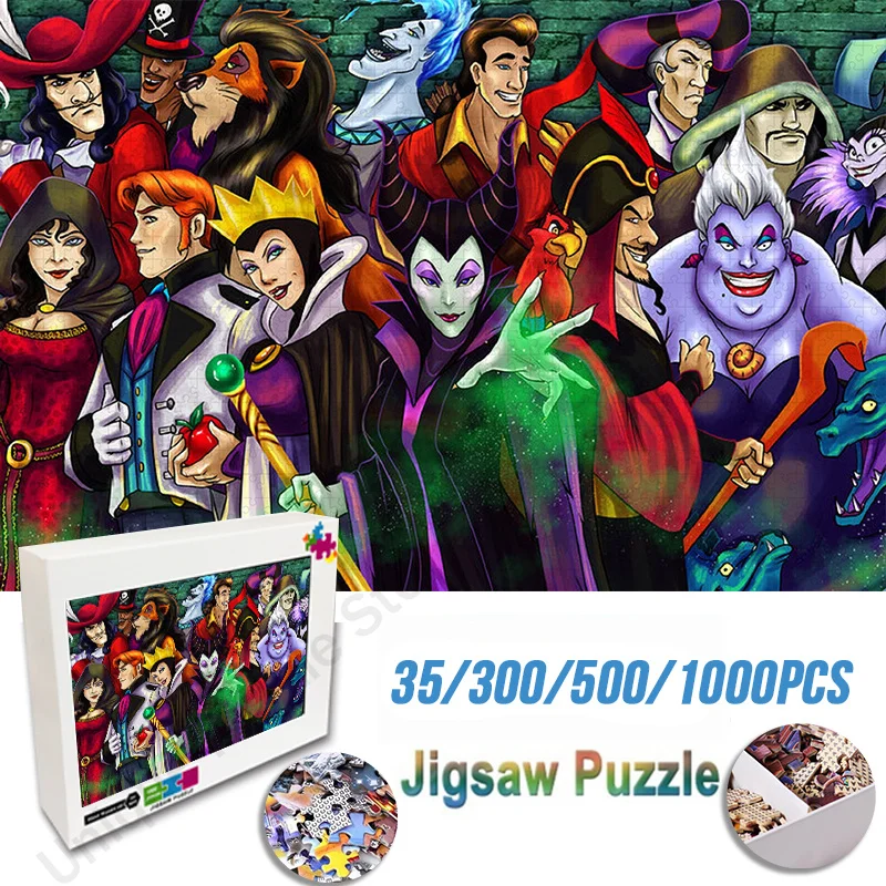 

Disney Anime Villain Wooden Jigsaw Puzzle Kids Diy Intelligence Development Puzzle Children Birthday Gifts Puzzles for Adults