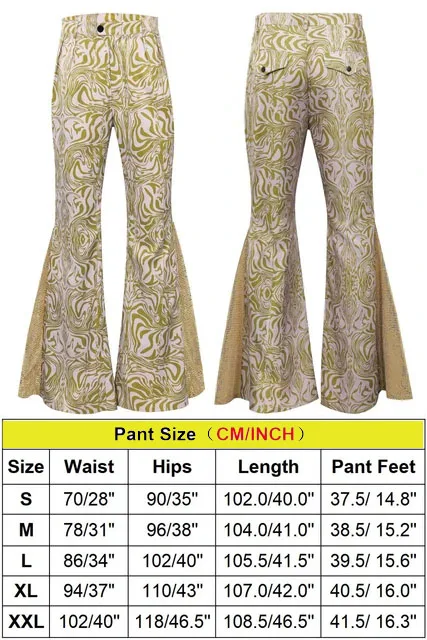 ريترو ديسكو تأثيري حلي للرجال ، تنكر جرس بنطلون ، تسلق Bottoms مضيئة ، ملابس الخيال ، الكبار ، 70s ، 80s