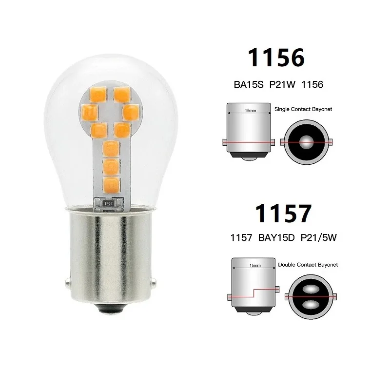 2 STKS 1156 BA15S P21W Led 1157 BAY15D P21/5 W Lampen Ampul R5W R10W 18SMD 800LM Auto Mistlampen DRL Richtingaanwijzer Lamp 12 V Wit Rood