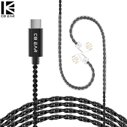 KBEAR TYPE-C 4N OFC Cables With Mic USB-C With 2PIN/QDC/ TYPE-C And DAC Widely Compatibled With Android/iOS/Windows/Mac/Linux