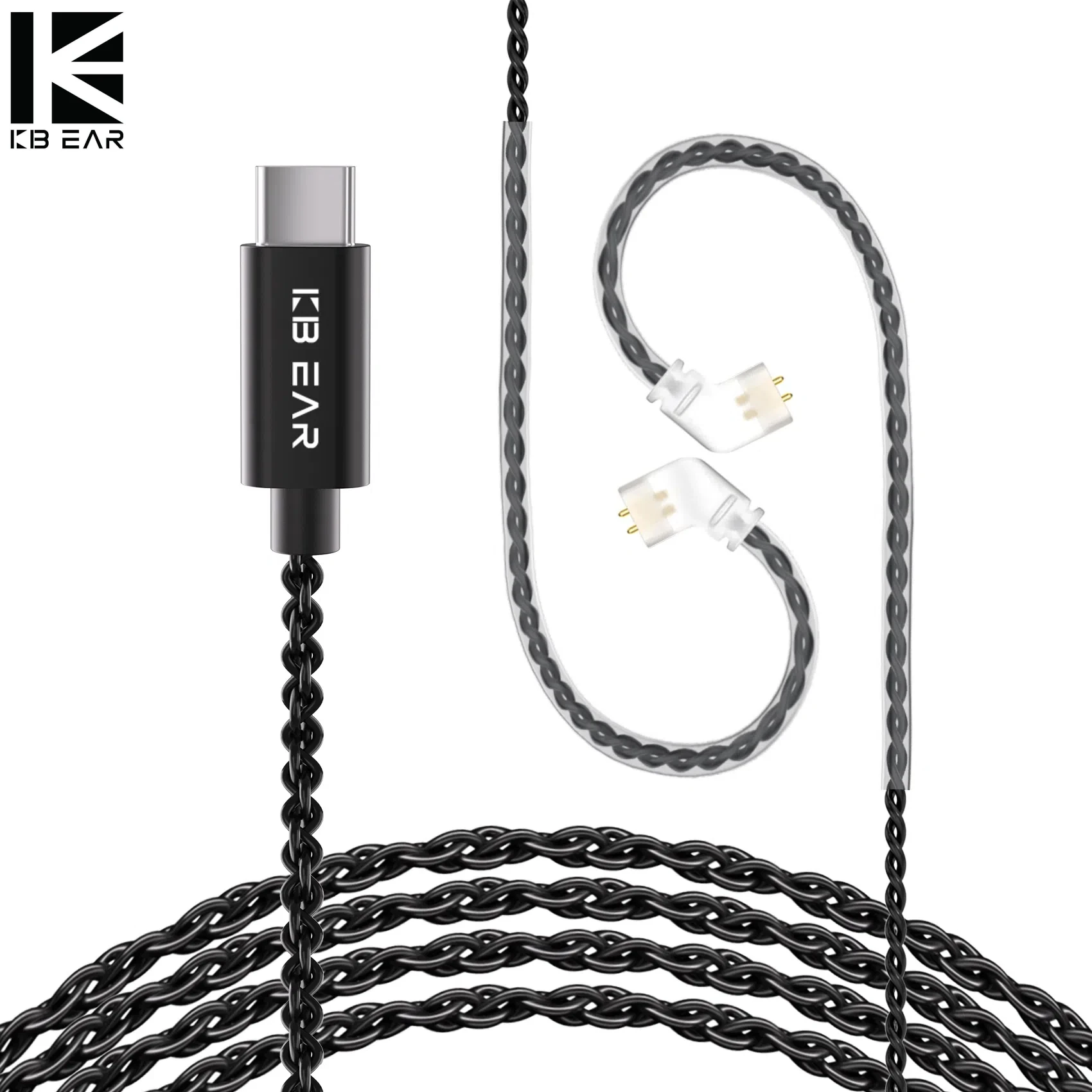 KBEAR TYPE-C 4N OFC Cables With Mic USB-C With 2PIN/QDC/ TYPE-C And DAC Widely Compatibled With Android/iOS/Windows/Mac/Linux