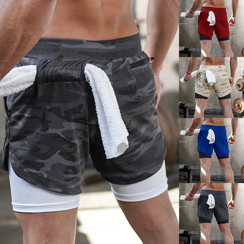 

AIMPACT Running Shorts Men 2 in 1 Sports Jogging Fitness Training Quick Dry Mens Gym Sport gym Short Pants AM2434