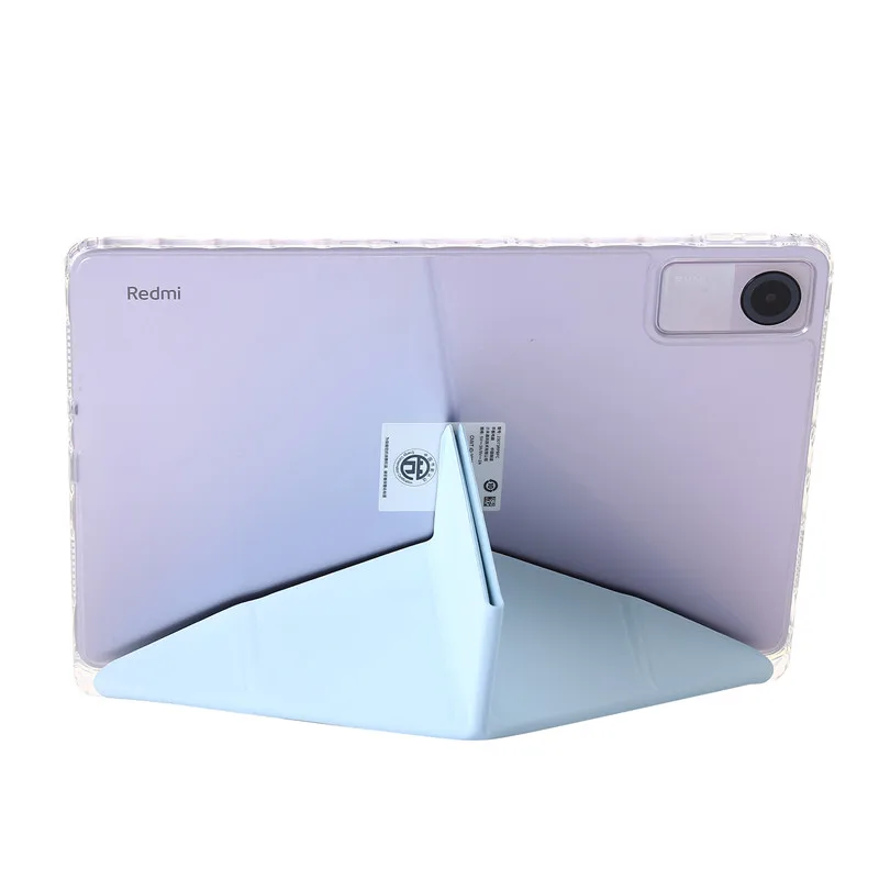 Coque magnétique pour tablette Funda Redmi Pad SE 11, étui avec porte-stylo, support multi-pliage, coque arrière transparente