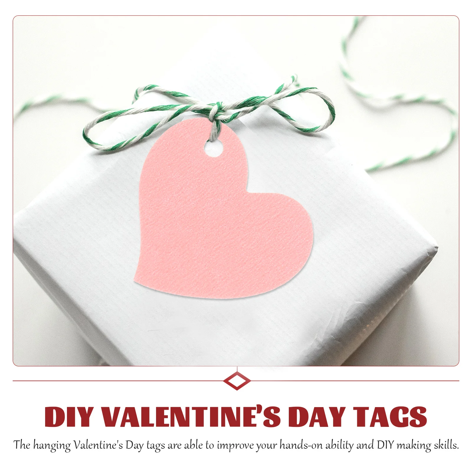 50 قطعة علامات هدايا على شكل قلب ورق كرافت تسميات فارغة لحفلات الزفاف لوازم عيد الحب علامات تعليق لتقوم بها بنفسك ديكور