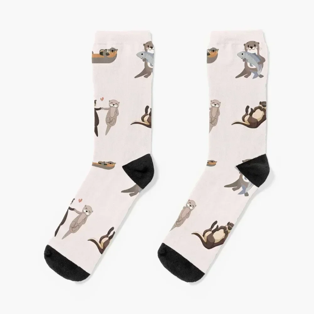 Otters Cute Adorable Socks winter Argentina Socks For Women Men's