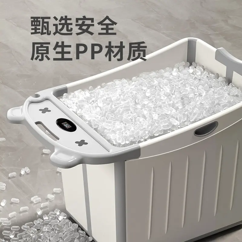 Cartoon Baby Folding Tub Insulation Baby Swimming Heightened Bath Bath Bucket Medium Large Children's Tub Thickened