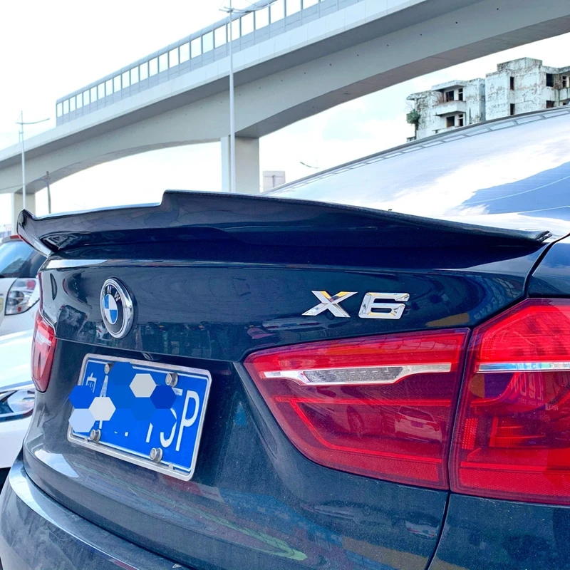 

FOR BMW X6 F16&X6M F86 PSM Style Carbon fiber Rear Spoiler Trunk wing 2014-2019 FRP glossy black Forged carbon