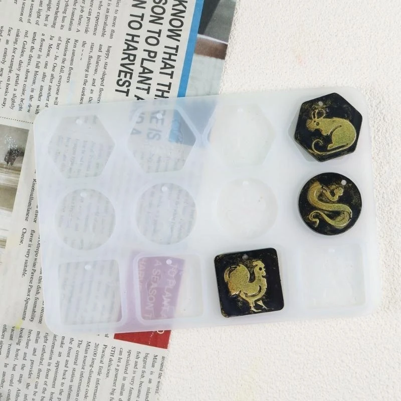 Silicone Pendant Mold Clay Molds Twelve Zodiac Keychain Moulds Silicone Material Jewelry Gift for Lovers