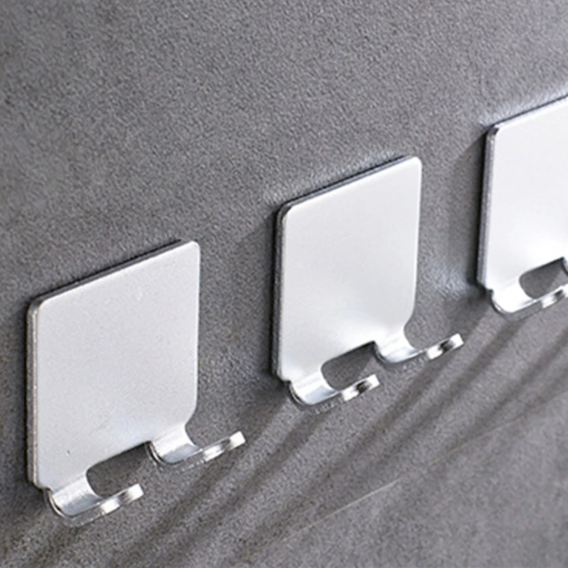 Ganchos de baño de montaje en pared, estante de acero inoxidable para toallas de afeitar sin perforación, estantes de pared, accesorios de cocina,