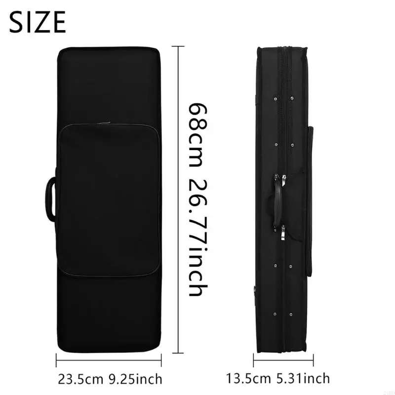 Oxford Fabric Violin Carry Transport Case With Shockproof Padding And Adjustable Shoulder Strap For 1/4 To 4/4 Violins 24BD