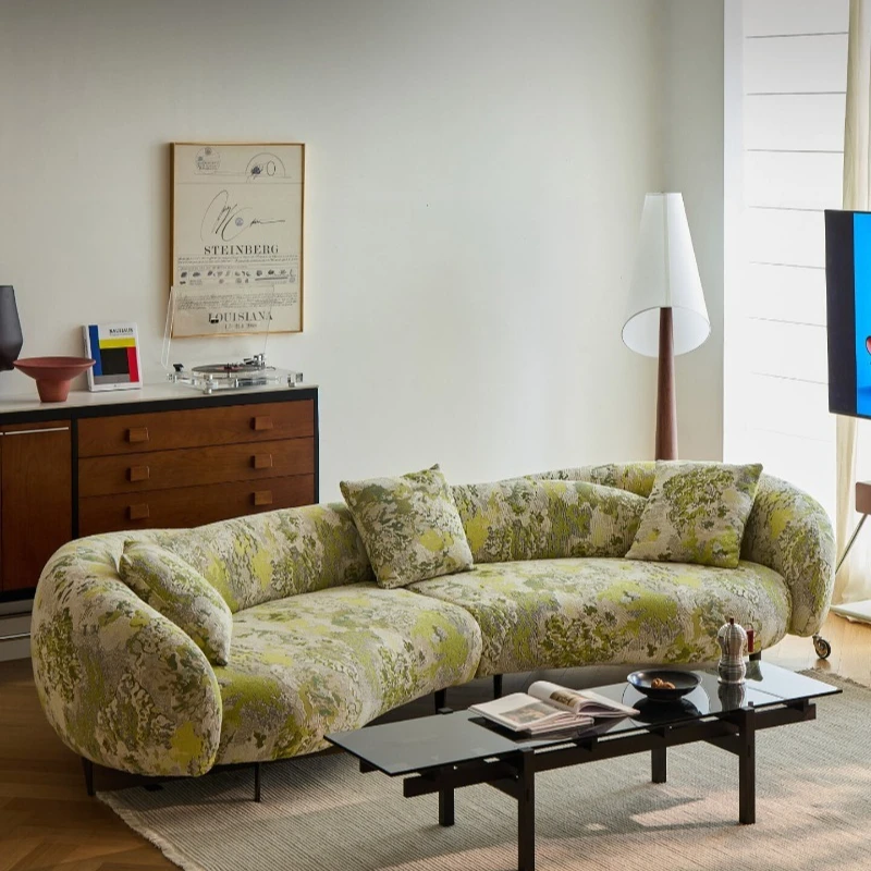 Large apartment villa large flat floor special-shaped designer sofa curved high sense