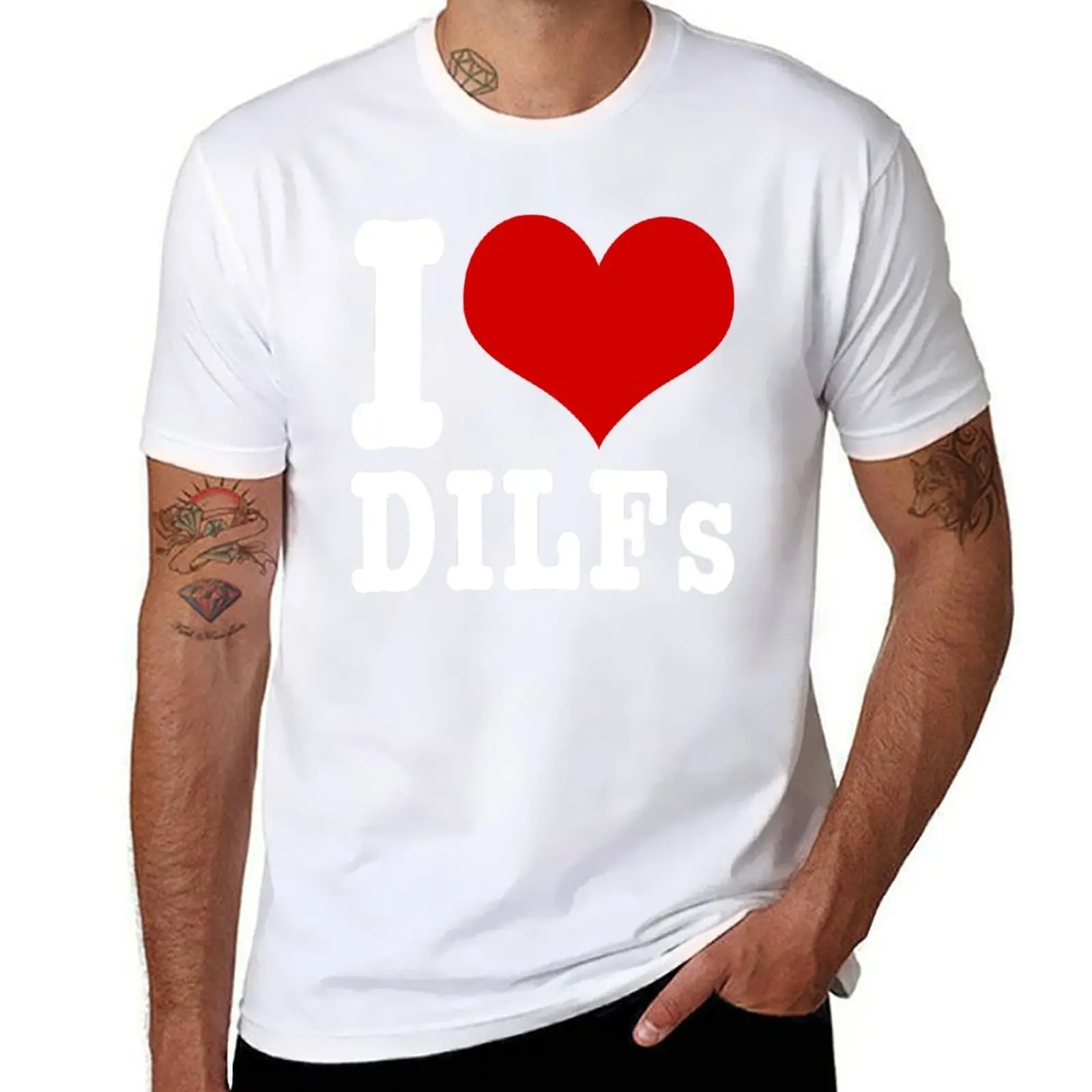 

I Love Dilfs - Dilf Hunter - Funny Hot Dads Gift T-Shirt t shirt man plain man t shirt cotton T-Shirt