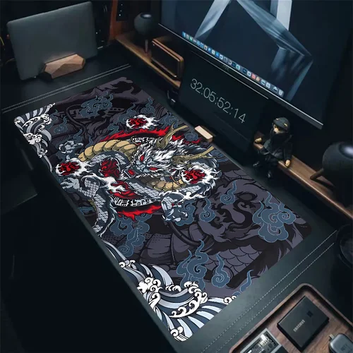 Alfombrilla de ratón de dragón japonés para Gamer, alfombrilla de ratón para oficina, accesorios para sala de juegos, alfombrillas de teclado de Arte de escritorio, 1200x600