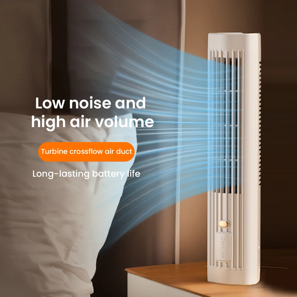 Vertical Fan Rechargeable Tower Fan 3-Speed Wind Speed Adjustment Portable Quiet Summer Cooling Fan For Home Office Kitchen