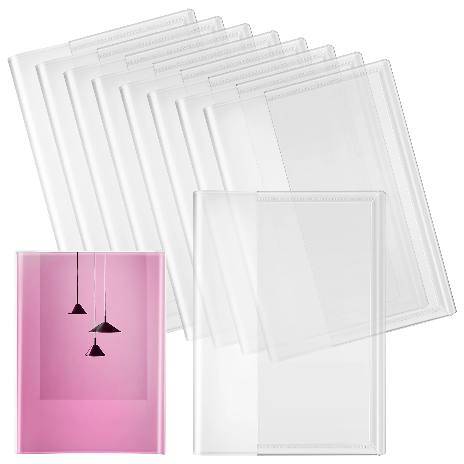 Fundas transparentes impermeables para libros, fundas protectoras transparentes para libros de texto, cuadernos, Protector de libros reutilizable, 10 Uds.