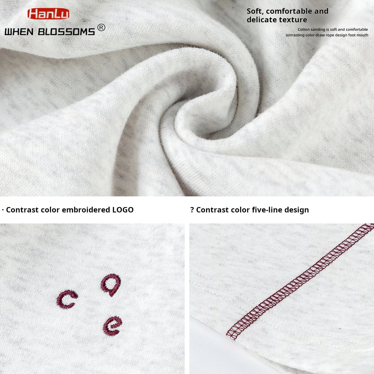 HANGLU 2025 Men's Heavyweight Sweatpants Contrast Stitch Straight Leg Loose Fit Streetwear Casual Jogger Pants