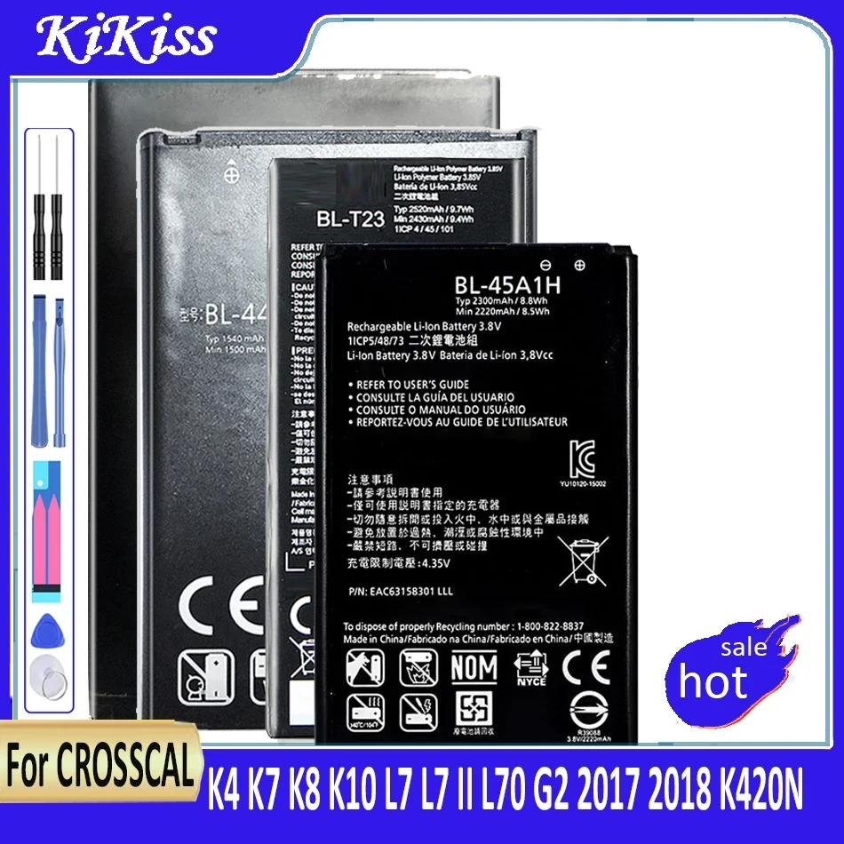 BL-44JH BL-45A1H BL-45F1F BL-46G1F BL-46ZH BL-49JH BL-52UH BL 59JH/T7 Battery For LG K4 K7 K8 K10 L7 II L70 G2 2017 2018 K420N