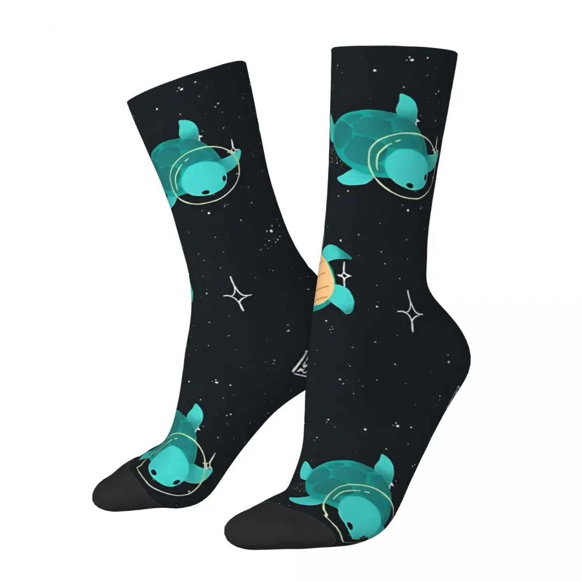 Crazy compression Space Turtles Sock for Men Harajuku Quality Pattern Crew Sock Novelty