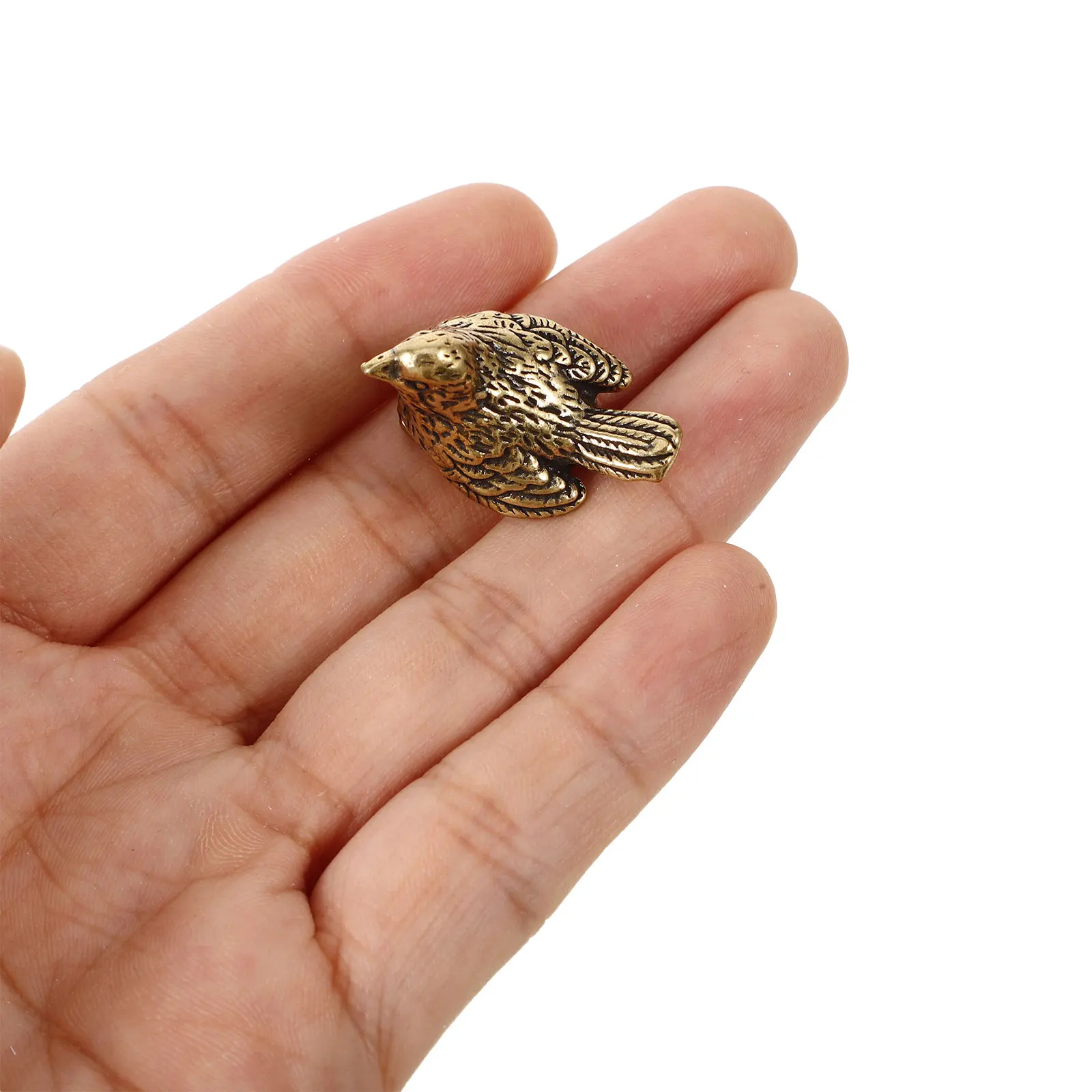 

4pcs Mini Brass Bird Vintage Small Animal Sculpture Desktop Home Decor Retro Sparrow Ornament Office Shelf Decoration