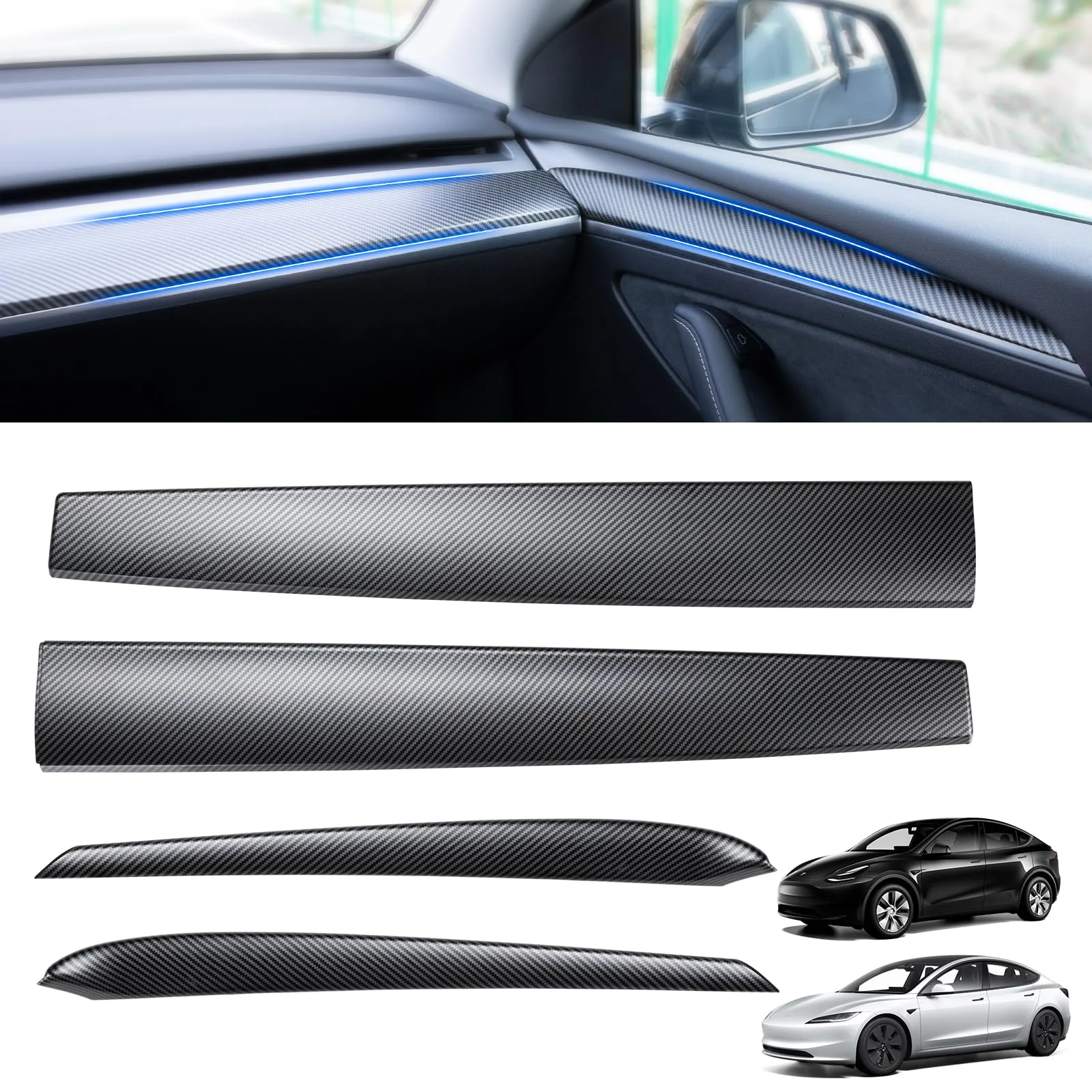 For Tesla Model 3/Y Center Console Trim Inner Side Panels Doors