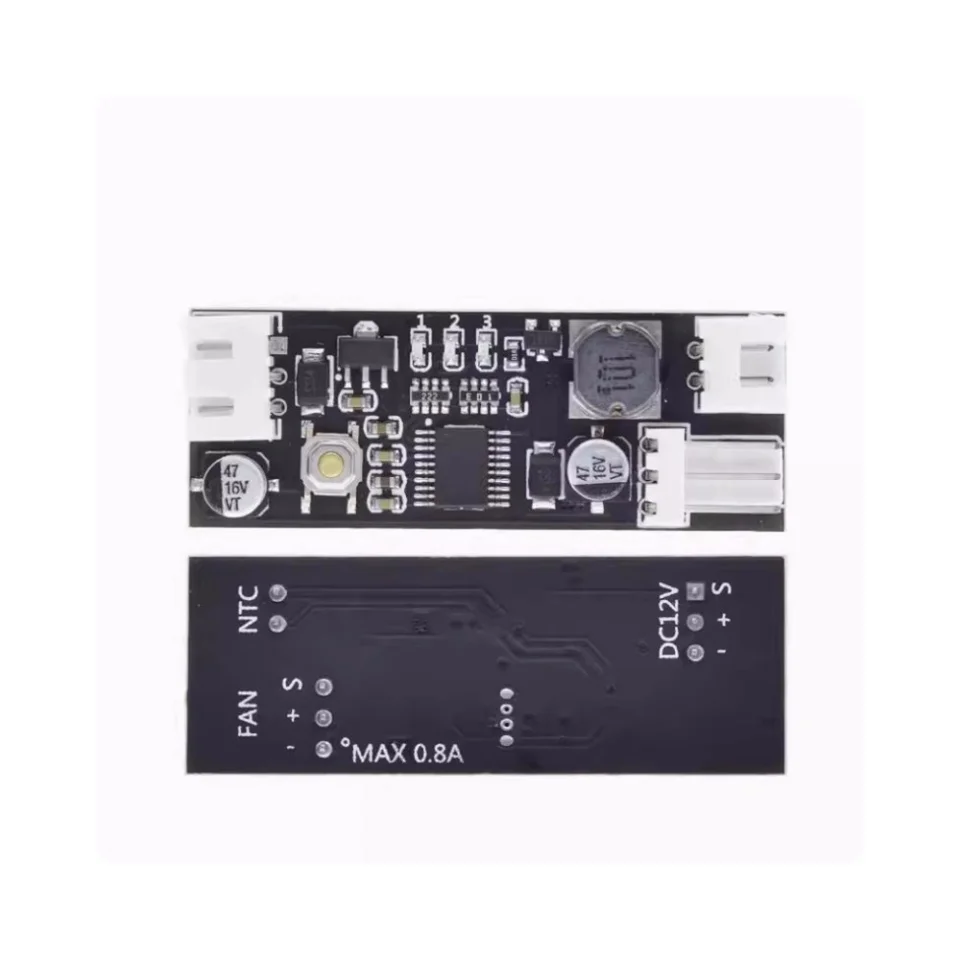 Single 12V 0.8A DC PWM 2-3 Wire Fan Temperature Control Speed Controller Chassis Computer Noiseor PC CPU Cooler Fan Alarm STK IC