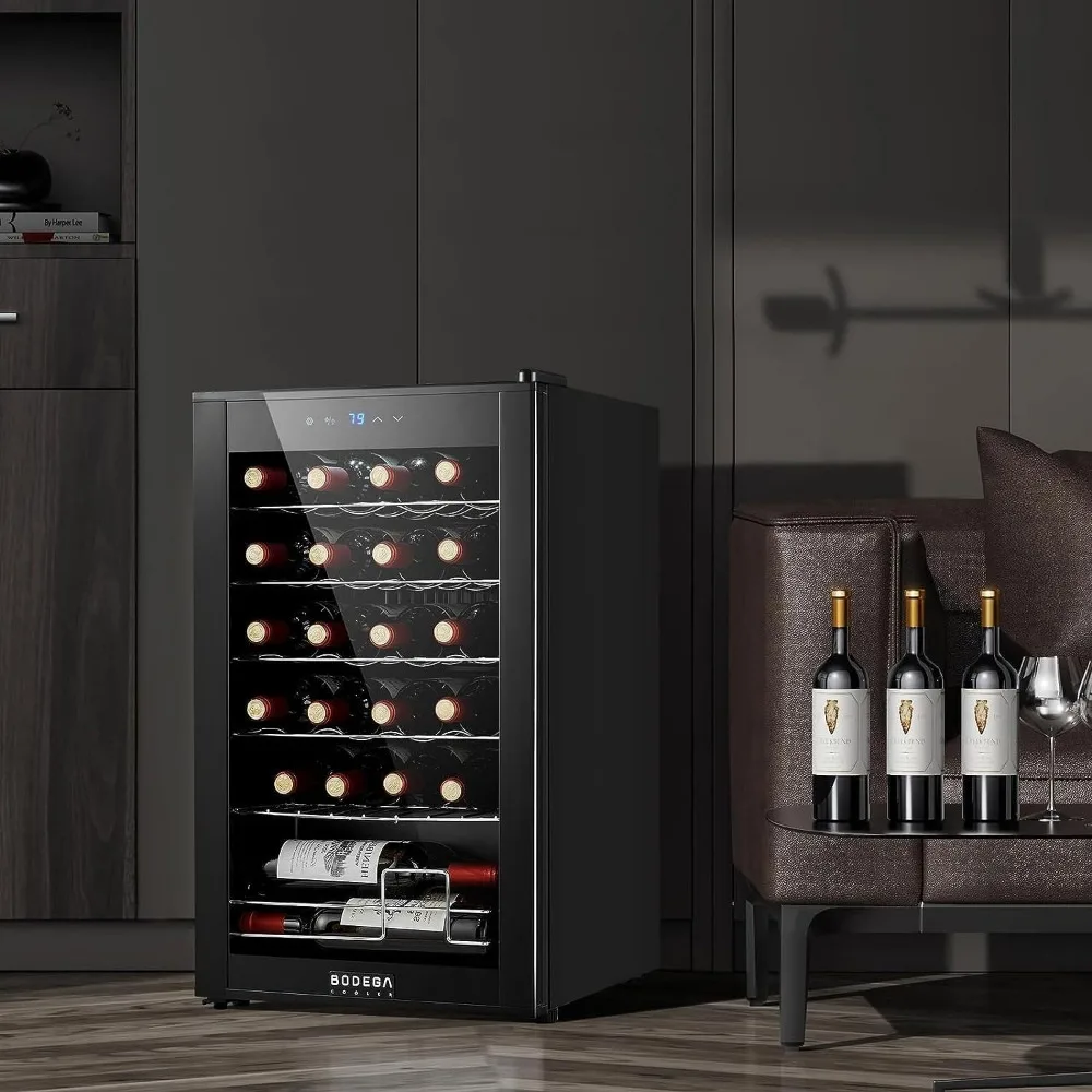 

Wine Cooler 24 Bottle for Home and Kitchen, Mini fridge for Bedroom,Wine Fridge with 41-64.4°F Digital Temperature