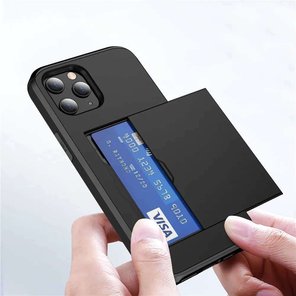 For iPhone 16 15 14 13 Pro Max 12 11 X XS XR Case Hard Armor Phone Case for iPhone 16 pro max 15 14 13 Wallet Card Slide Cover