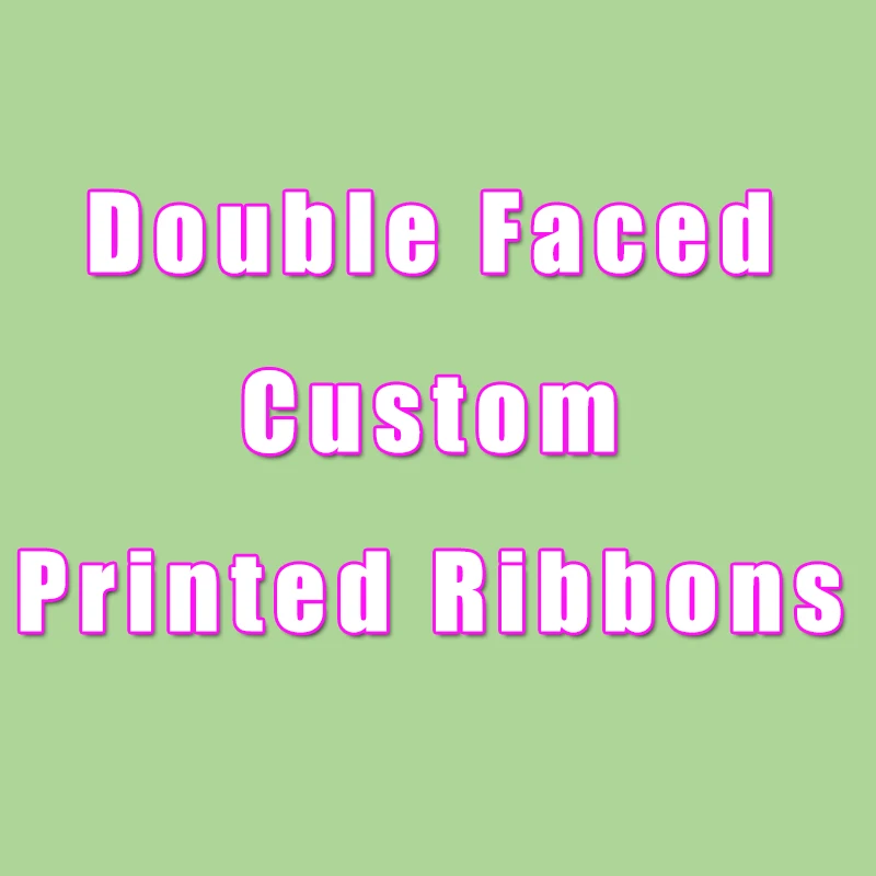 DUWES  50yards 100yards Custom Ribbon Double Two Face Printed Grosgrain DIY OEM Decoration D1211