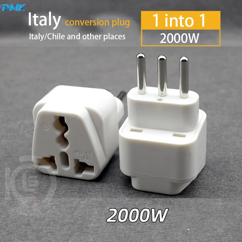 DMK Conversão Plug Converter, Italiano Tomada de Alta Potência, Viagens Europeu, Itália, Chile, Brasil, Suíça, Tunísia