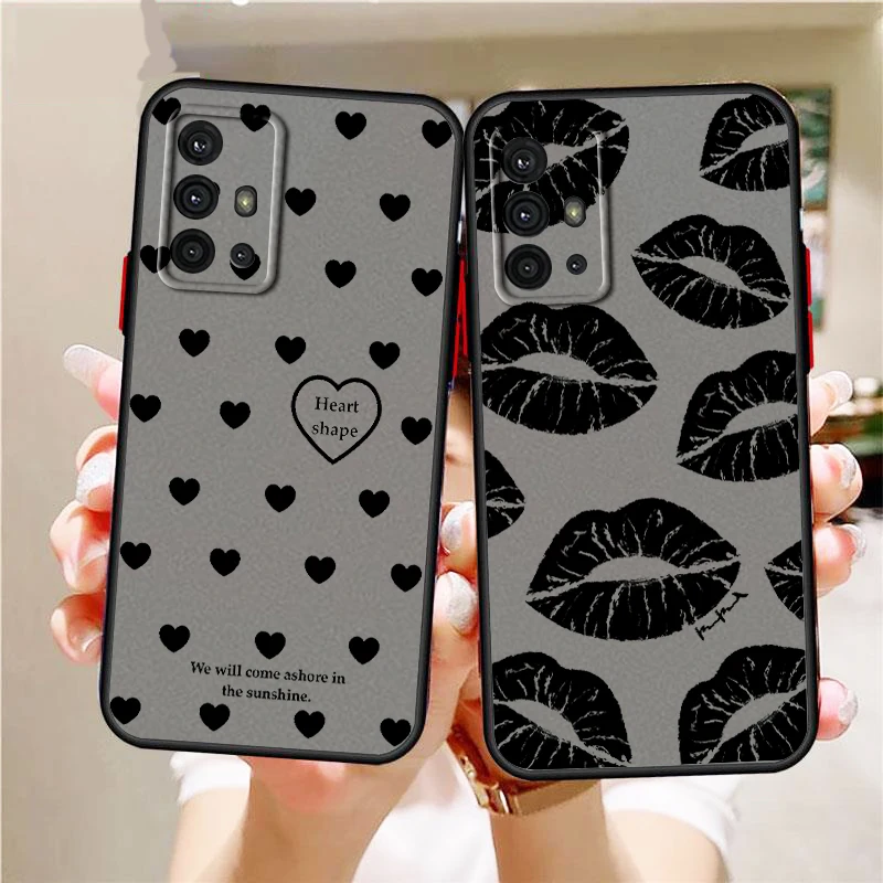 Adorable Artistic Aatterns Frosted Translucent For Samsung Note 20 A35 A03 A54 A31 A22 A34 A14 A24 A04 A55 5G Back Phone Case