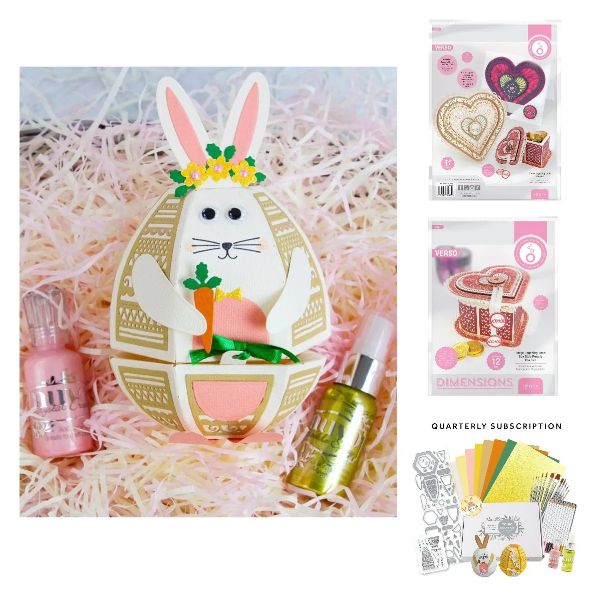 

Bunny & Egg Die Heart Layering Lace Cutting Dies 2024 Easter Box Mold Scrapbooking Decoration Embossing Template DIY Card Album