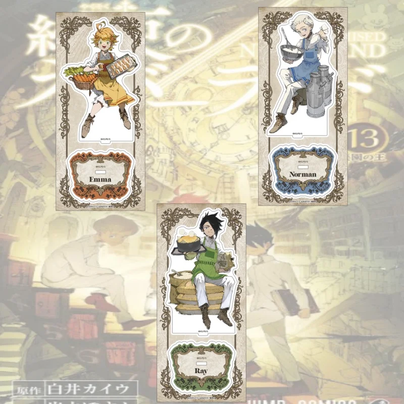 Figura Acrílica de Emma y Norman de 15 cm de The Promised Neverland, Figura Decorativa de Escritorio, Accesorios Coleccionables, Llavero
