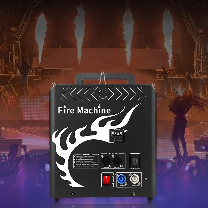 Three-heads Fire Flame Thrower DMX 512 Control Outdoor Party Fire Jet Machine for DJ Concert Theater Fire Spray Effect Machine