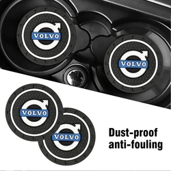 1/2pc for Volvo XC60 V60 S60 V40 V50 S40 S80 C30 XC40 XC70 V90 Car Anti-slip Pad Silicone Coaster Water Cup Holder Anti-slip Mat