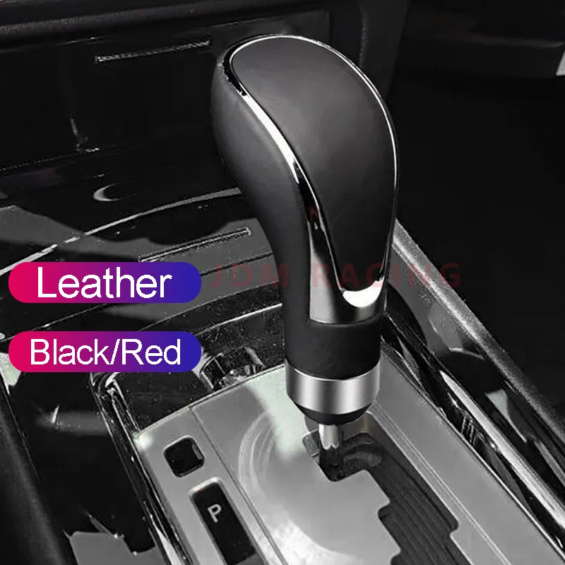 10.5cm Black Red PU Leather Universal Car Gear Shift Knob Gear Stick Manual Transmission Shifter Lever With adapters