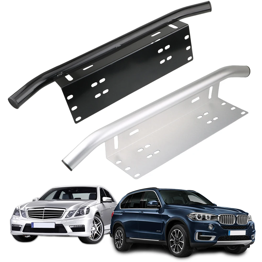 Car License Plate Light Frame Holder Aluminum Alloy Off Road LED Light Bar Frame Holder Front License Plate LED Light Bar Frame