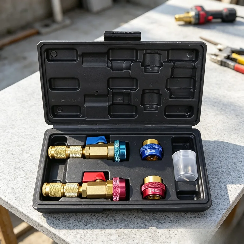 Automotive AC R134a R1234yf Air Condithoning Valve Core Remover Installer Tool Set Valve Core Remover Tool