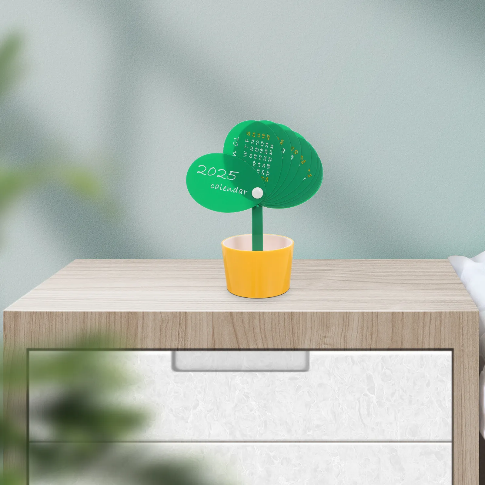 Multifunctional Calendar Pen Holder Desktop Ornament Minimalist Pencil Cup Adorable Desk Organizer for Home Office School Table