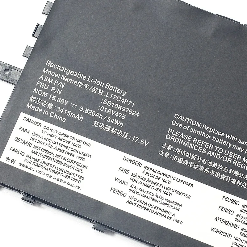 3415mah عالية الأداء L17C4P71 L17M4P71 L17M4P73 01AV474 01AV475 01AV499 بطارية الكمبيوتر المحمول لينوفو ثينك باد X1 يوغا 2018