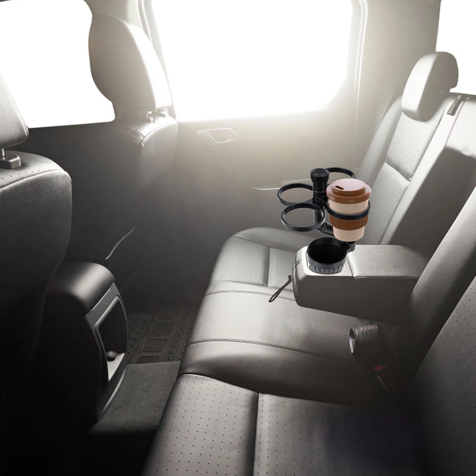 

360 Degrees Rotating Car Cup Holder Expander Adjustable Multi-Functional Abs Durable Drink Organizer Multi-Size Beverage Holder